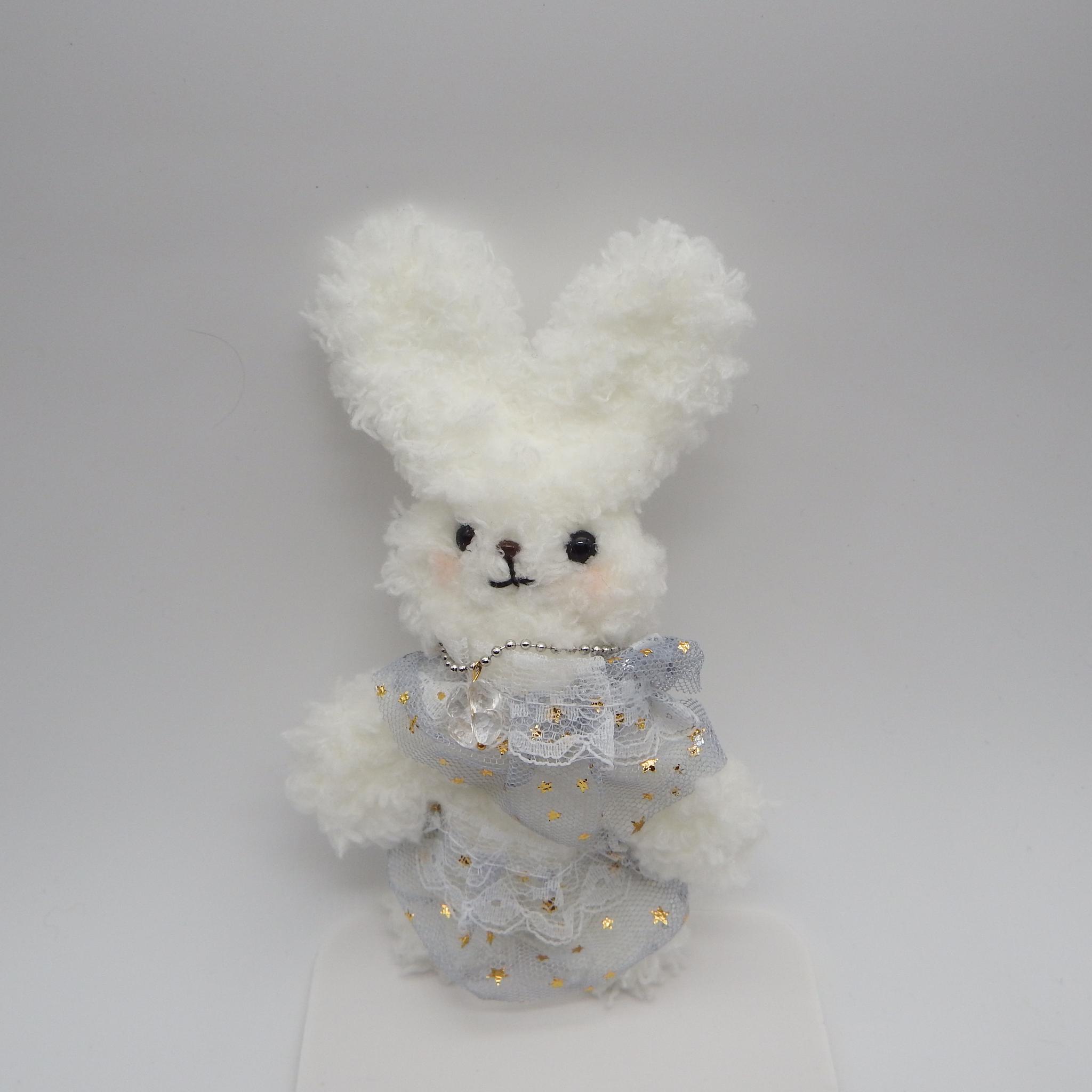 【モールドール】もこもこレトロ白うさぎ「スフレ」【285】