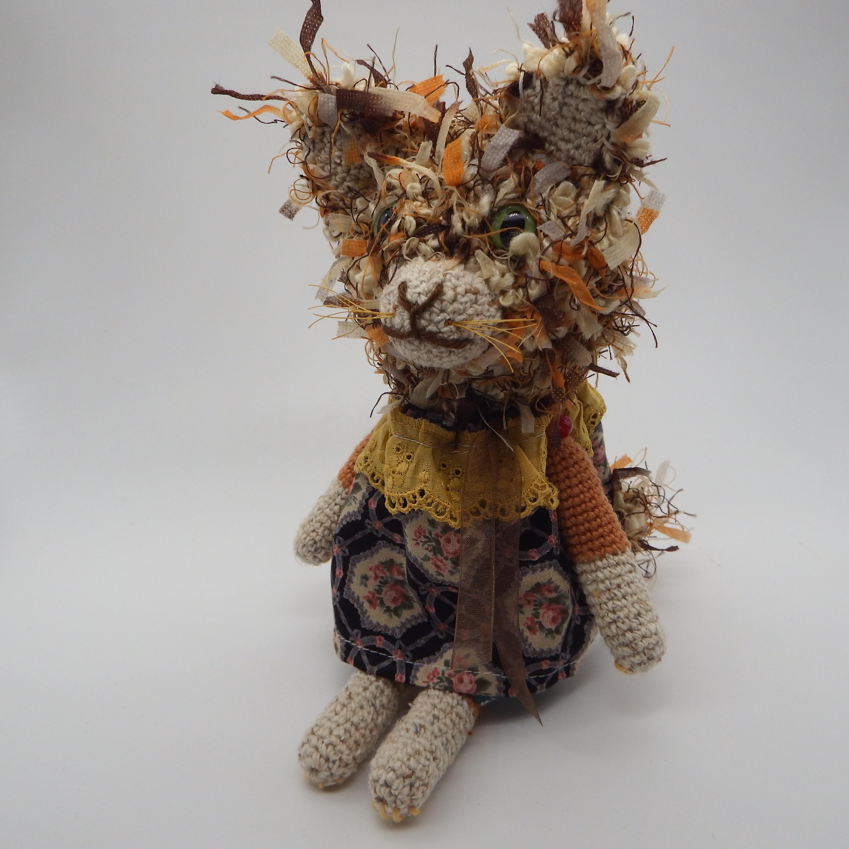 【あみぐるみ】秋色のシャルロット　リボンモールドレス猫　猫【305】