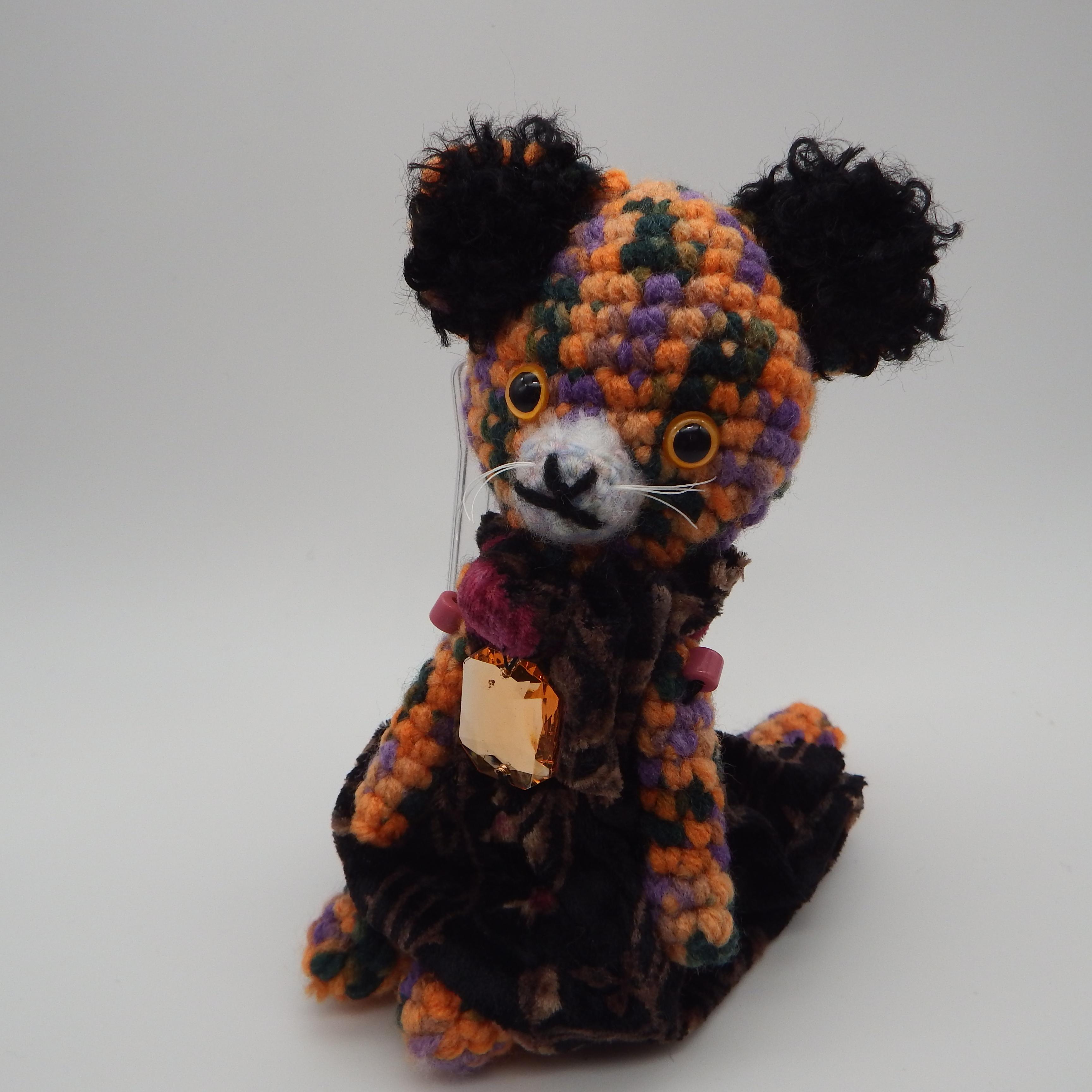 【あみぐるみ】ハロウィンコス猫　ミシェル　ドレス猫【310】